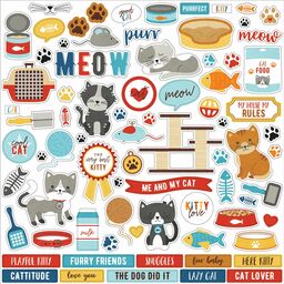 Echo Park - I Love My Cat Collection - Cardstock Stickers - наклейки