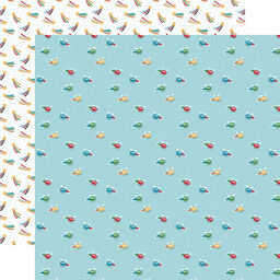 Echo Park - Play All Day Boy Collection - Double-Sided Cardstock - Helicopter Trails - папір 30x30 см