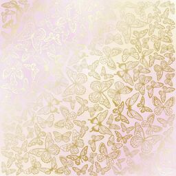 Лист одностороннього паперу з фольгуванням "Golden Pink yellow watercolor" (21-021)