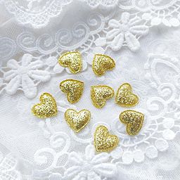 Патч - золоте сердечко з дрібним глітером  - 3 - міні