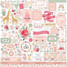 Echo Park - Welcome Baby Girl Collection - Cardstock Stickers - наклейки