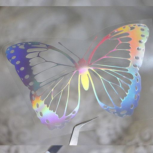 х-Метелик - вирубка із термотрансферної плівки - зеркальна голографічна