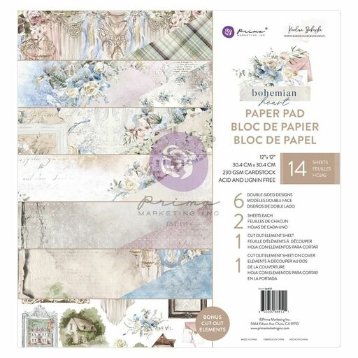 Prima Marketing - Bohemian Heart Collection - Double-Sided Paper Pad 14/Pkg - набір паперу 30x30 см