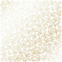 Лист одностороннього паперу з фольгуванням "Golden Rose Leaves White" (27-012)