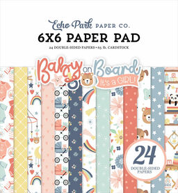 Echo Park - Baby On Board Girl - Collection Kit - Double-Sided Paper Pad - 1/2 набору паперу 15x15 см
