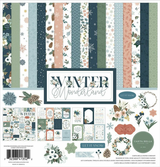 Echo Park - Winter Wonderland Collection Kit - Double-Sided Paper Pad - набір паперу 30x30 см