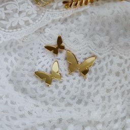Декор з акрилу - дзеркальне золото - "Метелики"