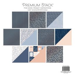 DCWV - Indigo Kraft & Rose Gold - Double-Sided Paper W/Rose Gold Foil Accents - 1/2 набору паперу 30.5х30.5 см