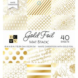 DCWV - White W/Gold Foil - Double-Sided Paper W/Gold Foil Accents - 1/4 набора бумаги 15x15 см