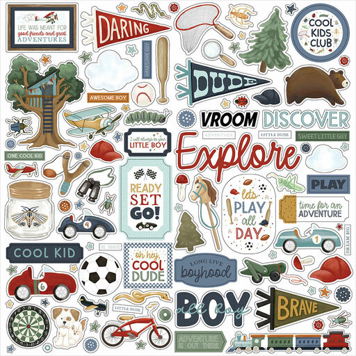 Carta Bella Paper - That's My Boy Collection - Cardstock Stickers - наклейки