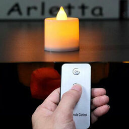 Світодіодна свічка на батарейках 3,5*4,4 см з пультом