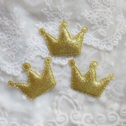 Патч - золотая корона с мелким глиттером