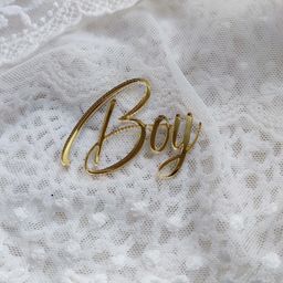 Декор з акрилу - дзеркальне золото - "Boy"