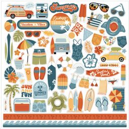 Echo Park - Summer Vibes Collection - Cardstock Stickers - наклейки