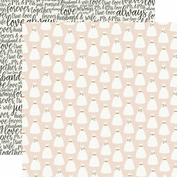 Echo Park - Wedding Day Collection - Double-Sided Cardstock - Dresses In White - папір 30x30 см