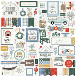 Echo Park - Farmhouse Summer Collection - Cardstock Stickers - наклейки