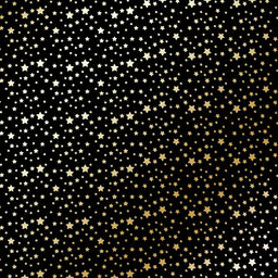Лист одностороннього паперу з фольгуванням "Golden Stars, Black" (9-009)