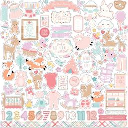 Echo Park - Hello Baby Girl Collection - Cardstock Stickers - наклейки