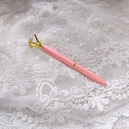 Ручка з "діамантом" - колір Світло-рожевий з золотом