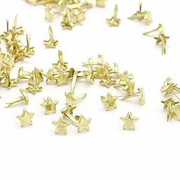 Брадси - зірочки - жовте золото - 10 шт