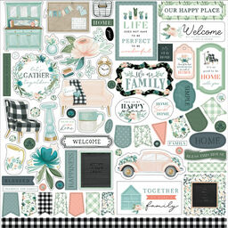 Echo Park - Gather At Home Collection - Cardstock Stickers - наклейки