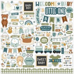 Echo Park - Special Delivery Baby Boy Collection - Cardstock Stickers - наклейки