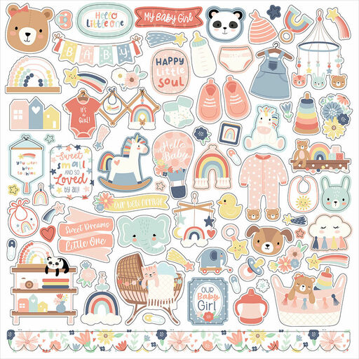 Echo Park - Baby On Board Girl Collection - Cardstock Stickers - наклейки
