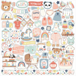 Echo Park - Baby On Board Girl Collection - Cardstock Stickers - наклейки