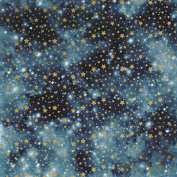 Лист одностороннього паперу з фольгуванням "Golden stars, Mystical cosmos" (9-034)