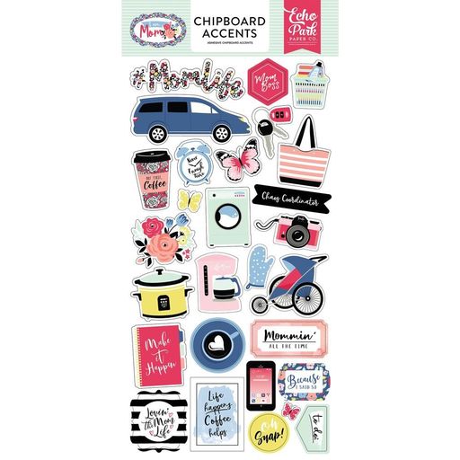 Echo Park - I Am Mom Collection - Chipboard - чіпборд