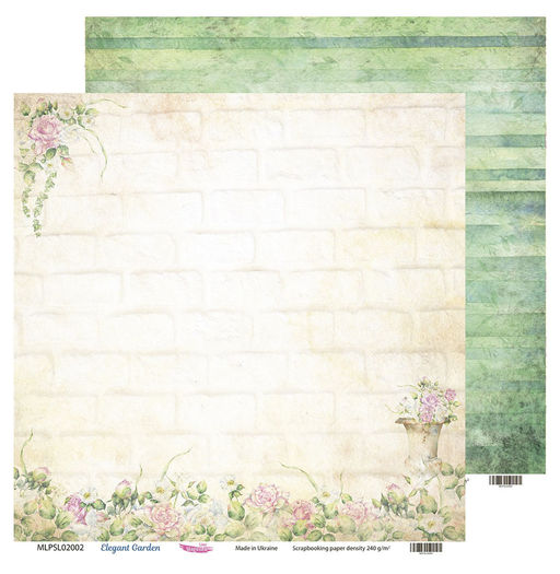 Лист двусторонього паперу 30,5х30,5 см "02" із колекції "Elegant Garden"