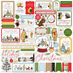 Echo Park - Winnie The Pooh Christmas Collection - Cardstock Stickers - наклейки