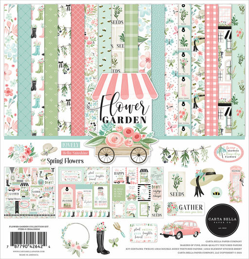 Echo Park - Flower Garden Collection Kit - Double-Sided Paper Pad - набір паперу 30x30 см