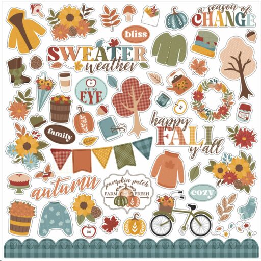 Echo Park - Sweater Weather Collection - Cardstock Stickers - наклейки
