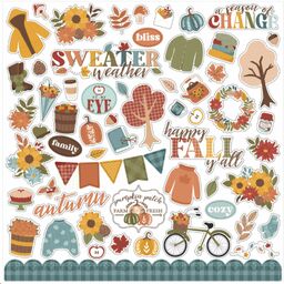 Echo Park - Sweater Weather Collection - Cardstock Stickers - наклейки