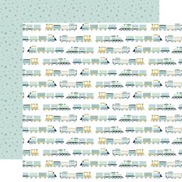 Echo Park - It's A Boy Collection - Double-Sided Cardstock - Catch The Train - папір 30x30 см