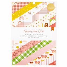 American Crafts - Hello Little Girl Collection - Paper Pad - 1/2 набору паперу 15x20 см
