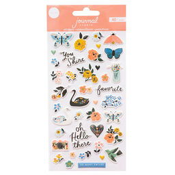 American Crafts - Swan - Journal Studio Puffy Stickers - Crate Paper - объемные (пафф) наклейки