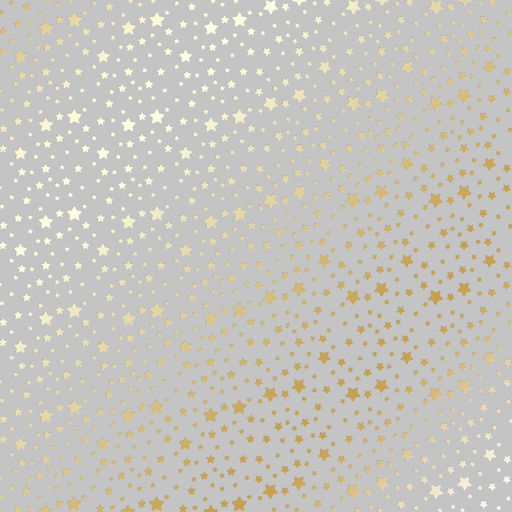 Лист одностороннього паперу з фольгуванням "Golden stars Grey" (9-008)