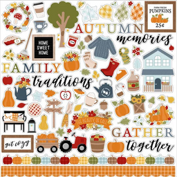 Echo Park - Fall Fever Collection - Cardstock Stickers - наклейки
