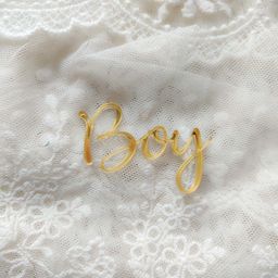 Декор з акрилу - дзеркальне золото - "Boy" - 3