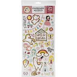 Echo Park - All Girl Collection - Phrases Chipboard Stickers - чіпборд