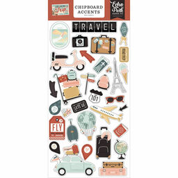 Echo Park - Let's Take The Trip Collection - Chipboard Stickers - чіпборд