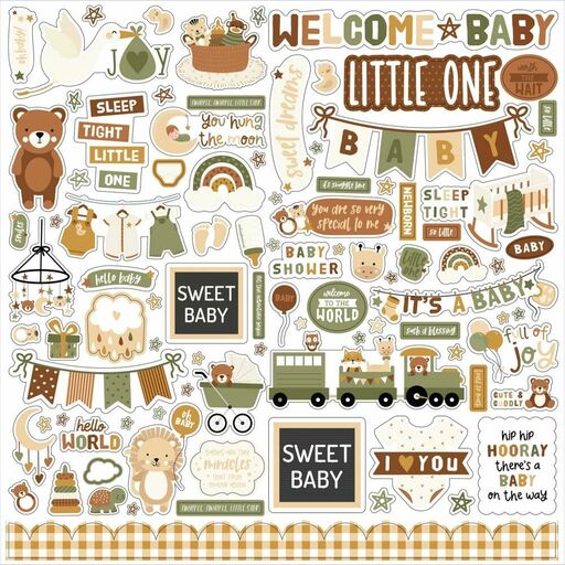 Echo Park - Special Delivery Baby Collection - Cardstock Stickers - наклейки
