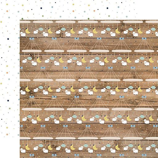 Echo Park - Baby Boy Collection - Double-Sided Cardstock - Little Man Mobiles - бумага 30x30 см