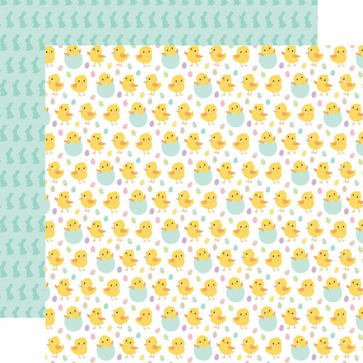 Echo Park - Welcome Easter Collection - Double-Sided Cardstock - Chirping Chicks - папір 30x30 см