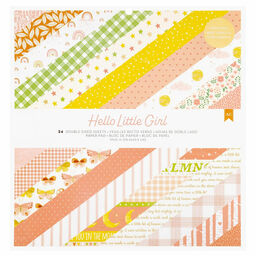 American Crafts - Hello Little Girl Collection - Double-Sided Paper Pad - 1/2 набору паперу 30.5x30.5 см