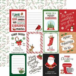 Echo Park - Have A Holly Jolly Christmas Collection - Double-Sided Cardstock - 3x4 Journaling Cards - папір 30x30 см