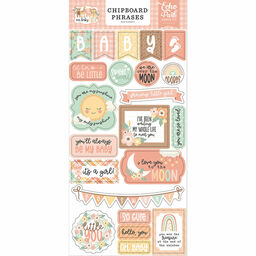 Echo Park - Our Baby Girl Collection - Phrases Chipboard Stickers - чіпборд