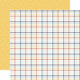Echo Park - Baby On Board Boy Collection - Double-Sided Cardstock - Sweet Boy Plaid - папір 30x30 см